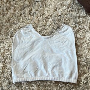 Free People White Skinny Strap Seamless Brami Crop Top
